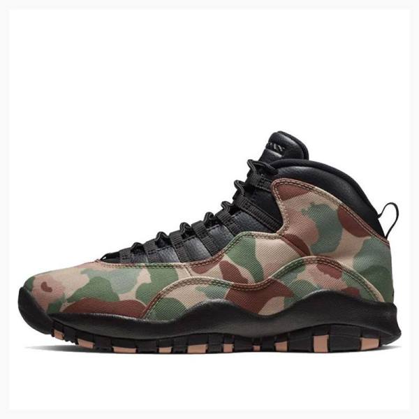 Nike Retro Desert Camo Basketbol Ayakkabısı Air Jordan 10 Erkek Kahverengi Yeşil | JD-950DN