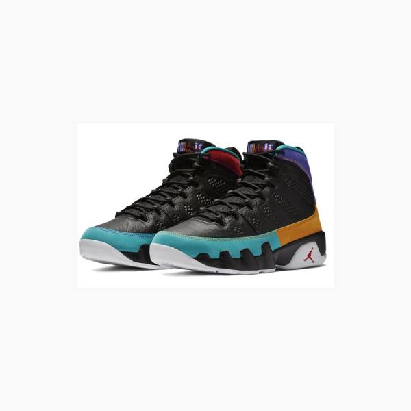 Nike Retro Dream It Do It Basketbol Ayakkabısı Air Jordan 9 Erkek Siyah Mavi Turuncu | JD-680RQ