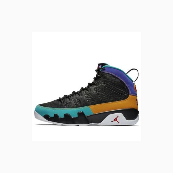 Nike Retro Dream It Do It Basketbol Ayakkabısı Air Jordan 9 Erkek Siyah Mavi Turuncu | JD-680RQ