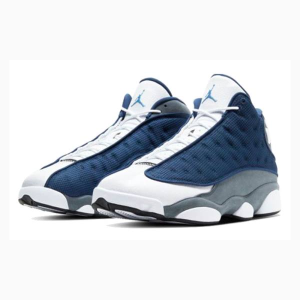 Nike Retro Flint Basketbol Ayakkabısı Air Jordan 13 Erkek Beyaz Mavi Gri | JD-172LI