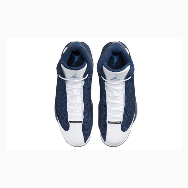 Nike Retro Flint Basketbol Ayakkabısı Air Jordan 13 Erkek Beyaz Mavi Gri | JD-172LI