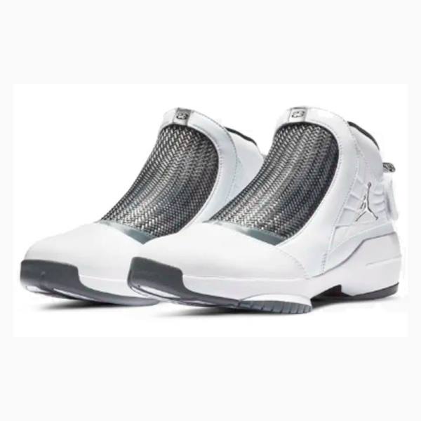 Nike Retro Flint Grey Basketbol Ayakkabısı Air Jordan 19 Erkek Beyaz Siyah | JD-785LP