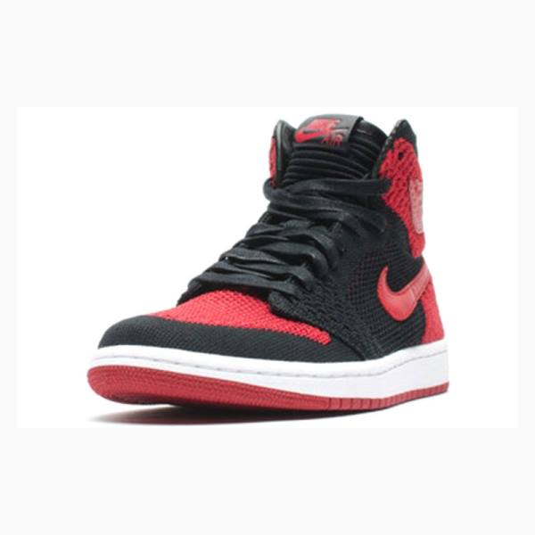 Nike Retro Flyknit Banned - Bred Basketbol Ayakkabısı Air Jordan 1 Erkek Kırmızı Siyah | JD-794VK