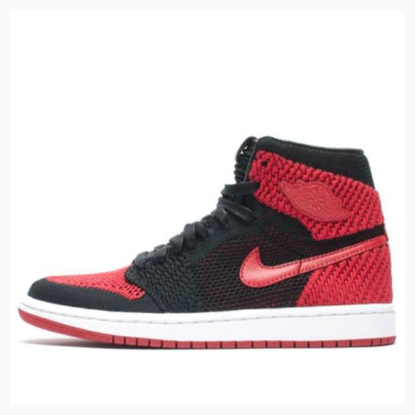 Nike Retro Flyknit Banned - Bred Basketbol Ayakkabısı Air Jordan 1 Erkek Kırmızı Siyah | JD-794VK