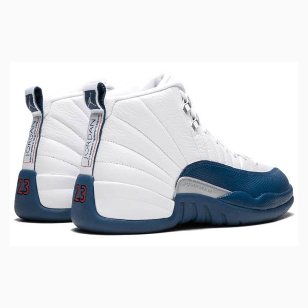 Nike Retro French Basketbol Ayakkabısı Air Jordan 12 Erkek Beyaz Mavi | JD-849YN