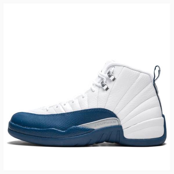 Nike Retro French Basketbol Ayakkabısı Air Jordan 12 Erkek Beyaz Mavi | JD-849YN