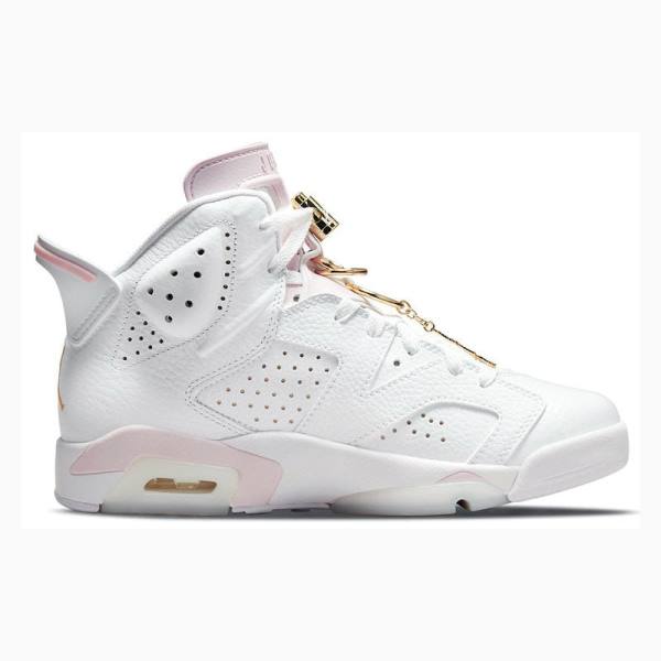 Nike Retro Gold Hoops Basketbol Ayakkabısı Air Jordan 6 Kadın Beyaz | JD-415QX