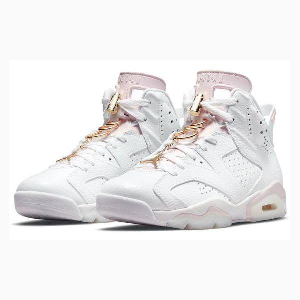 Nike Retro Gold Hoops Basketbol Ayakkabısı Air Jordan 6 Kadın Beyaz | JD-415QX