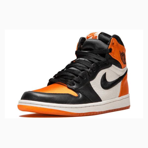 Nike Retro HI OG SL Satin - Shattered Backboard Basketbol Ayakkabısı Air Jordan 1 Kadın Siyah Turuncu | JD-873KZ