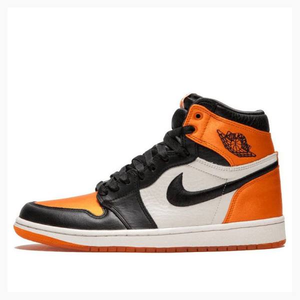 Nike Retro HI OG SL Satin - Shattered Backboard Basketbol Ayakkabısı Air Jordan 1 Kadın Siyah Turuncu | JD-873KZ