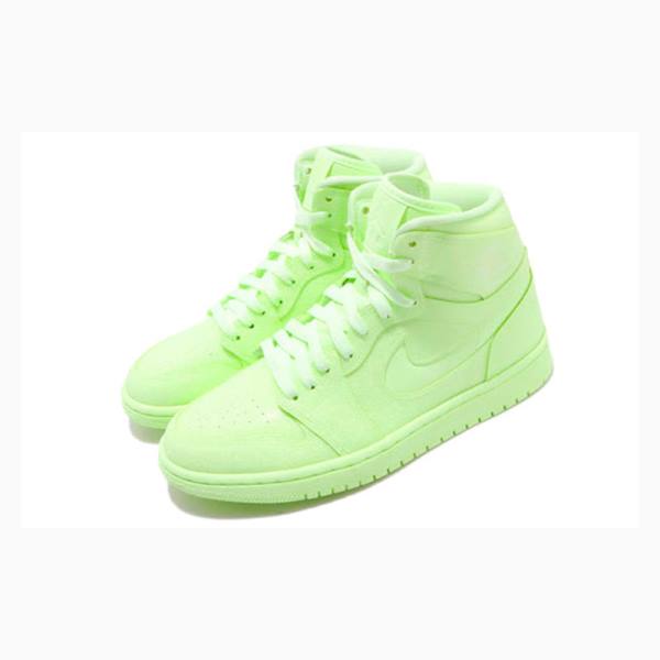 Nike Retro HI PRM Barely Volt Basketbol Ayakkabısı Air Jordan 1 Kadın Yeşil | JD-643TA