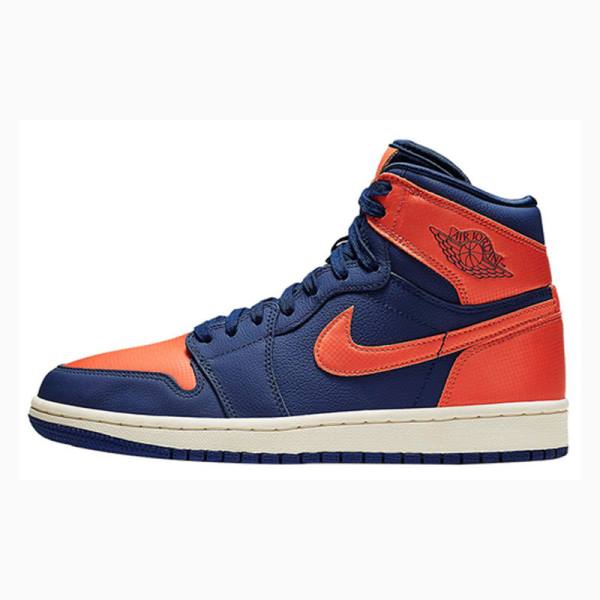 Nike Retro HI PRM Void Basketbol Ayakkabısı Air Jordan 1 Kadın Mavi Turuncu | JD-972VI