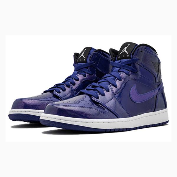 Nike Retro High Deep Royal Rugan Basketbol Ayakkabısı Air Jordan 1 Erkek Mor | JD-732SA