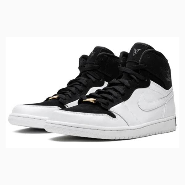 Nike Retro High Equality Basketbol Ayakkabısı Air Jordan 1 Erkek Siyah Beyaz | JD-365LI