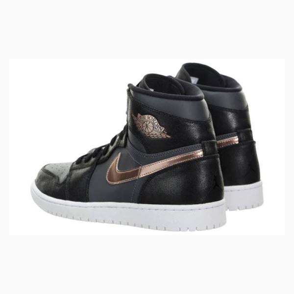 Nike Retro High Metallic Bronze Basketbol Ayakkabısı Air Jordan 1 Erkek Siyah Gri | JD-589TV