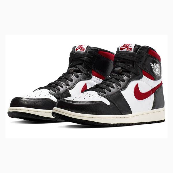 Nike Retro High OG Basketbol Ayakkabısı Air Jordan 1 Erkek Siyah Beyaz Kırmızı | JD-176CH