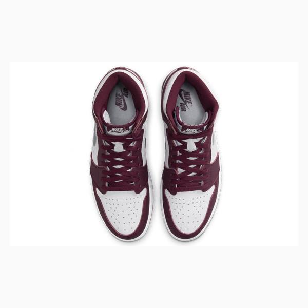 Nike Retro High OG Bordeaux Basketbol Ayakkabısı Air Jordan 1 Erkek Kırmızı Gümüş | JD-216BX