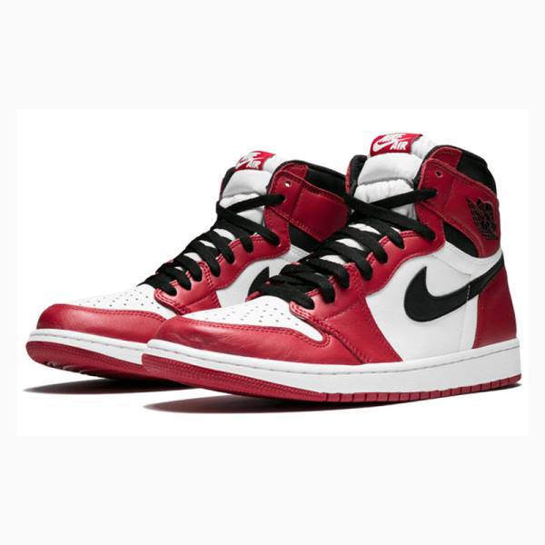 Nike Retro High OG Chicago Basketbol Ayakkabısı Air Jordan 1 Erkek Kırmızı Siyah | JD-751EA