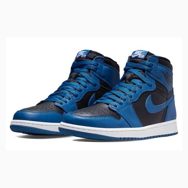 Nike Retro High OG Dark Marina Basketbol Ayakkabısı Air Jordan 1 Erkek Mavi Siyah | JD-075CE