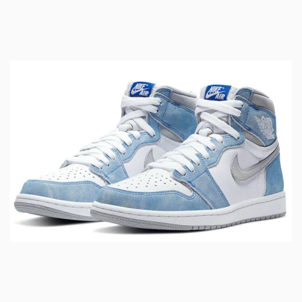 Nike Retro High OG Hyper Royal Basketbol Ayakkabısı Air Jordan 1 Erkek Mavi Beyaz | JD-675VT