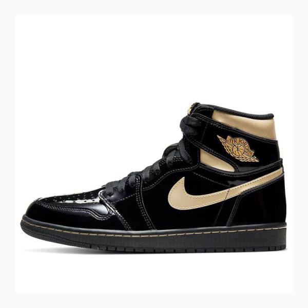 Nike Retro High OG Metallic Basketbol Ayakkabısı Air Jordan 1 Erkek Siyah Altın | JD-782WP