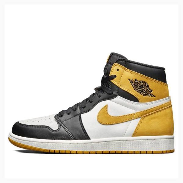 Nike Retro High OG Ochre Basketbol Ayakkabısı Air Jordan 1 Erkek Beyaz Siyah Altın | JD-945MY