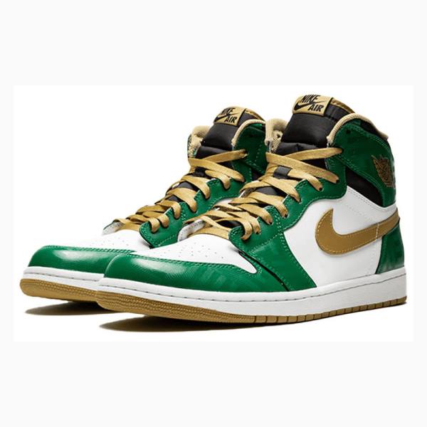 Nike Retro High OG SVSM Basketbol Ayakkabısı Air Jordan 1 Erkek Yeşil Altın | JD-509YX