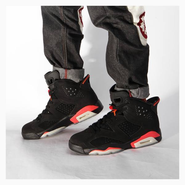 Nike Retro Infrared Basketbol Ayakkabısı Air Jordan 6 Erkek Siyah Kırmızı | JD-981EC