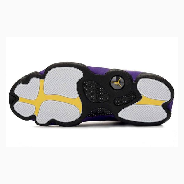 Nike Retro Lakers Basketbol Ayakkabısı Air Jordan 13 Erkek Beyaz Mor Siyah | JD-910IJ