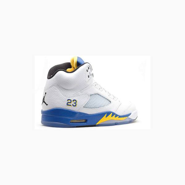 Nike Retro Laney Basketbol Ayakkabısı Air Jordan 5 Erkek Beyaz Mavi | JD-294HL