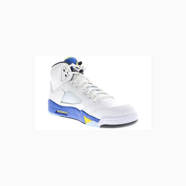 Nike Retro Laney Basketbol Ayakkabısı Air Jordan 5 Erkek Beyaz Mavi | JD-294HL