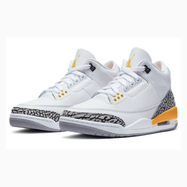 Nike Retro Laser Basketbol Ayakkabısı Air Jordan 3 Kadın Beyaz Turuncu | JD-564VO