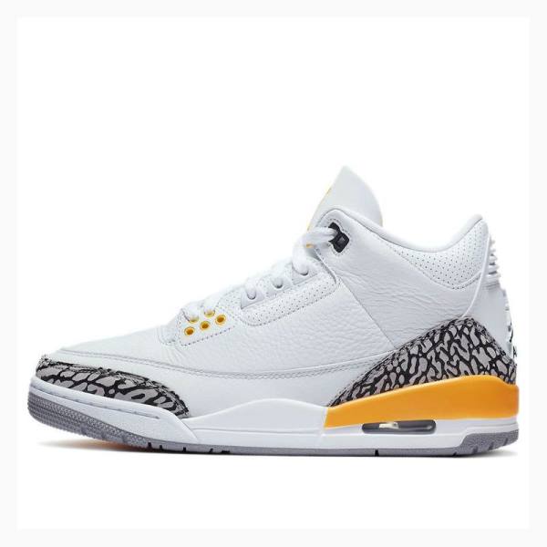 Nike Retro Laser Basketbol Ayakkabısı Air Jordan 3 Kadın Beyaz Turuncu | JD-564VO