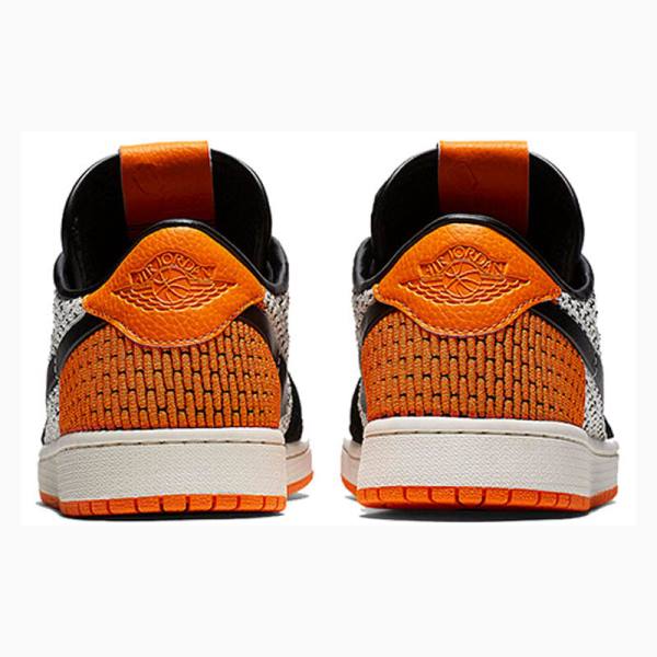 Nike Retro Low Flyknit Shattered Backboard Spor Ayakkabı Air Jordan 1 Erkek Siyah Gri Turuncu | JD-806QF