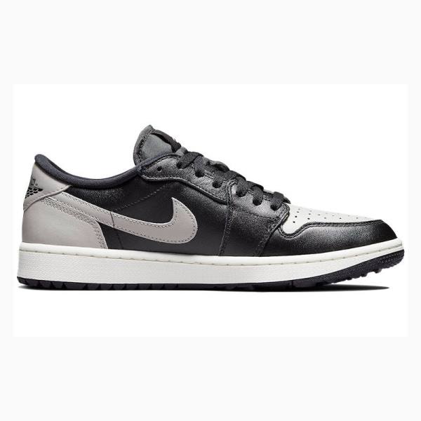 Nike Retro Low Golf Shadow Spor Ayakkabı Air Jordan 1 Erkek Siyah Beyaz Gri | JD-045MS