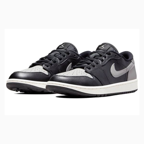 Nike Retro Low Golf Shadow Spor Ayakkabı Air Jordan 1 Erkek Siyah Beyaz Gri | JD-045MS