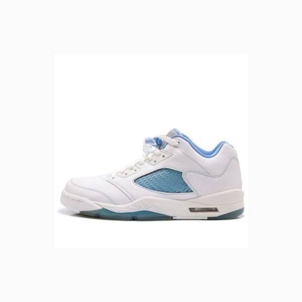 Nike Retro Low \'UNC\' Spor Ayakkabı Air Jordan 5 Kadın Beyaz Mavi | JD-704NH