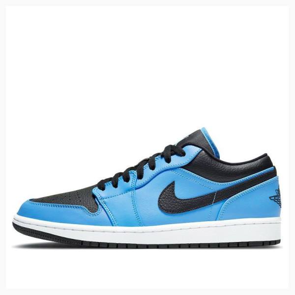 Nike Retro Low University Spor Ayakkabı Air Jordan 1 Erkek Mavi Siyah | JD-702TS