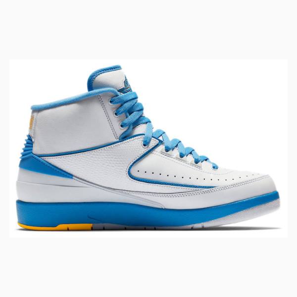 Nike Retro Melo Basketbol Ayakkabısı Air Jordan 2 Erkek Beyaz Mavi | JD-624MD