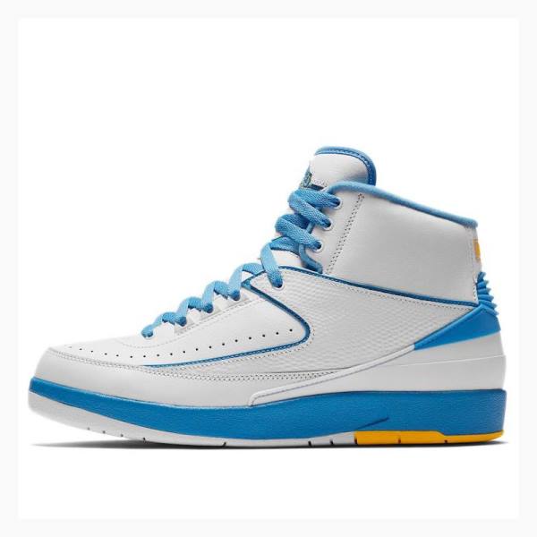 Nike Retro Melo Basketbol Ayakkabısı Air Jordan 2 Erkek Beyaz Mavi | JD-624MD