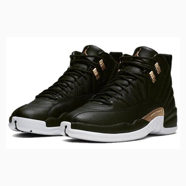 Nike Retro Metallic Basketbol Ayakkabısı Air Jordan 12 Kadın Siyah | JD-978QL