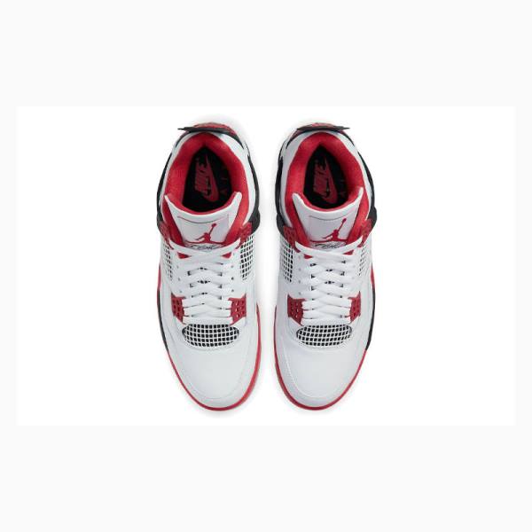 Nike Retro OG Fire Red Basketbol Ayakkabısı Air Jordan 4 Erkek Beyaz Kırmızı | JD-370FP