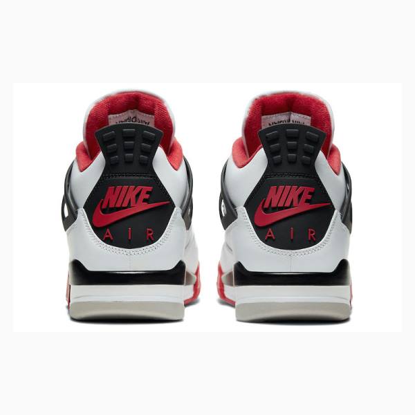 Nike Retro OG Fire Red Basketbol Ayakkabısı Air Jordan 4 Erkek Beyaz Kırmızı | JD-370FP