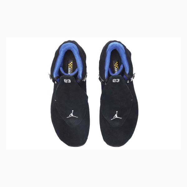 Nike Retro OG - Spor Royal Basketbol Ayakkabısı Air Jordan 18 Erkek Siyah Mavi | JD-486OZ