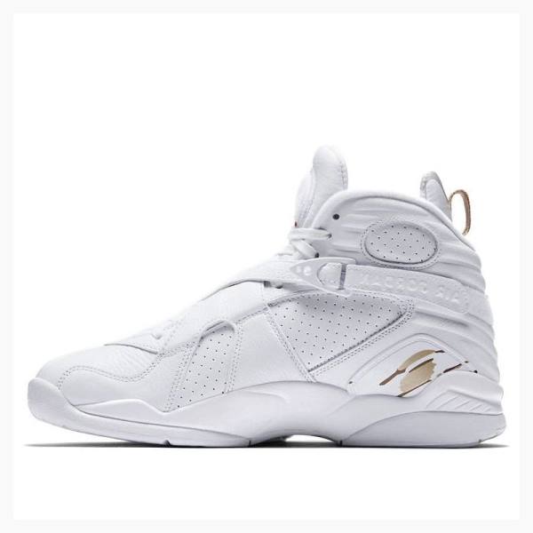 Nike Retro OVO Metallic Basketbol Ayakkabısı Air Jordan 8 Erkek Beyaz Altın | JD-641DE