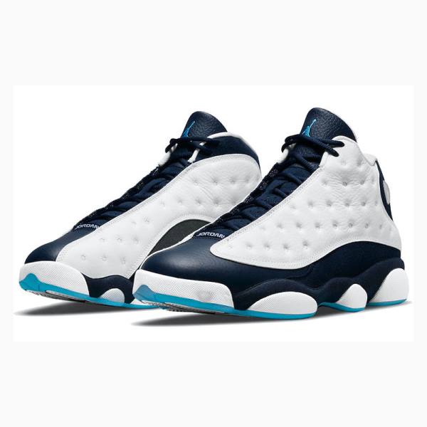 Nike Retro Obsidian powder Basketbol Ayakkabısı Air Jordan 13 Erkek Beyaz Mavi | JD-528NP