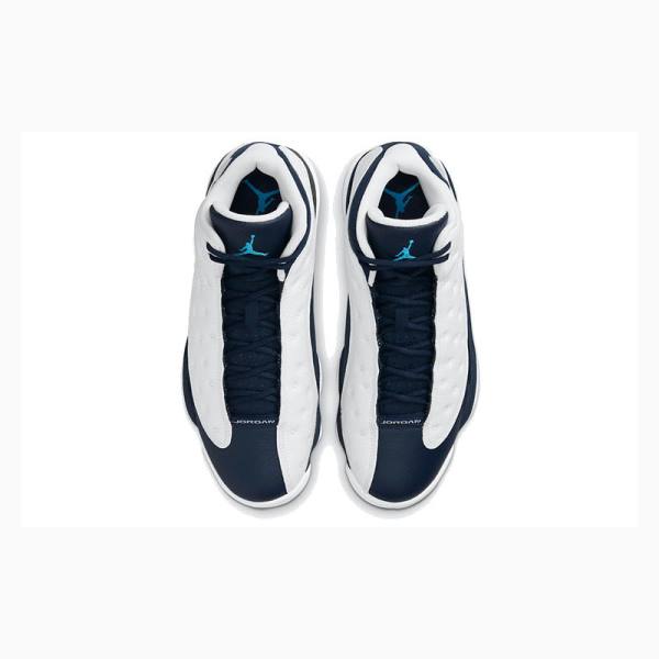 Nike Retro Obsidian powder Basketbol Ayakkabısı Air Jordan 13 Erkek Beyaz Mavi | JD-528NP