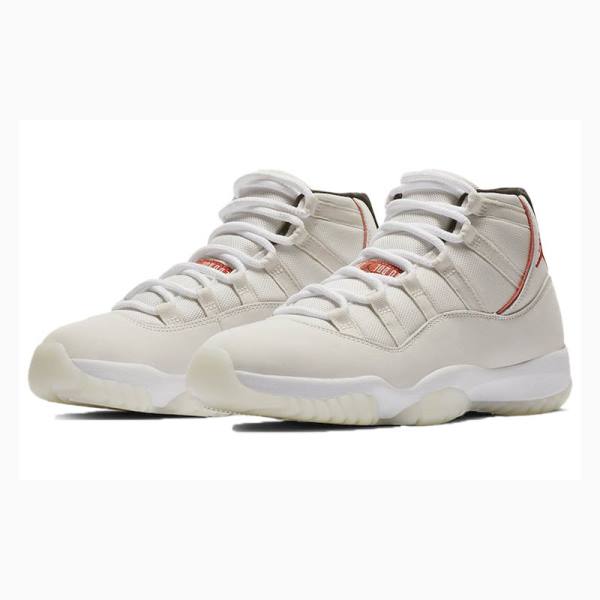 Nike Retro Platinum Tint Basketbol Ayakkabısı Air Jordan 11 Erkek Beyaz | JD-471IS