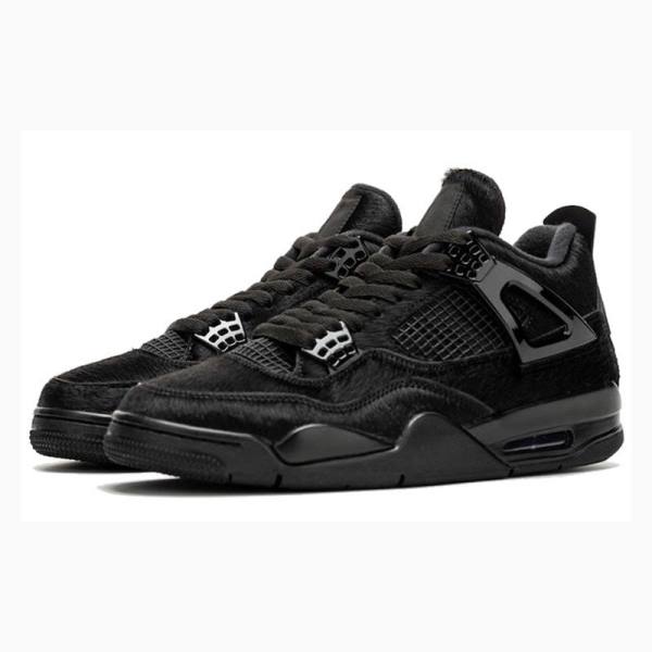 Nike Retro Pony Hair Basketbol Ayakkabısı Air Jordan 4 Kadın Siyah | JD-325UH