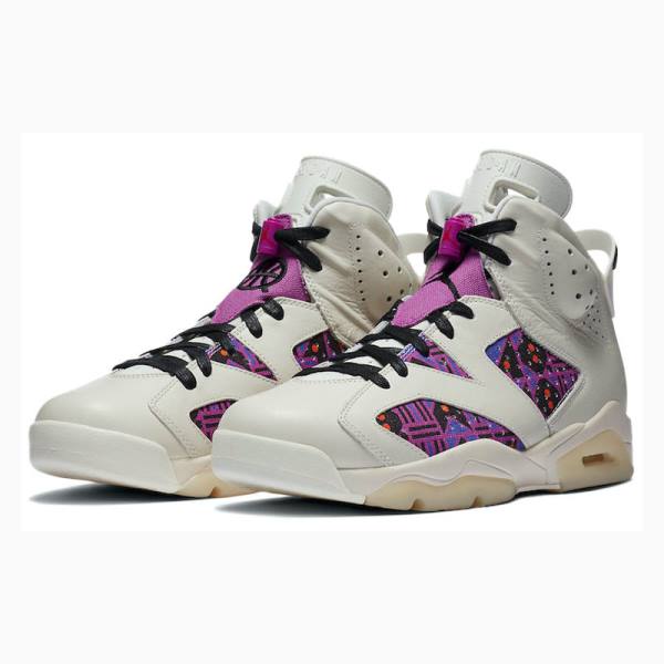 Nike Retro Quai 54 Basketbol Ayakkabısı Air Jordan 6 Erkek Beyaz Mor | JD-603RX